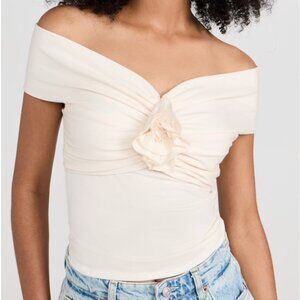 Reformation Emerald Knit Top in Horchata Size S